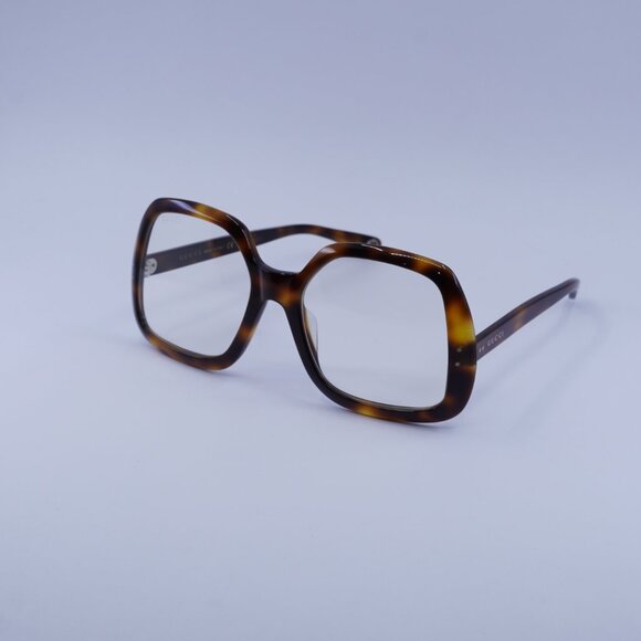 Gucci GG0625S 001 Sunglasses Havana Square Frame, Transparent Lenses - Picture 9 of 10